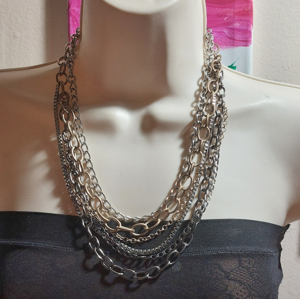 Simply Vera Vera Wang Multi-Chain Silver-Tone Layered Necklace